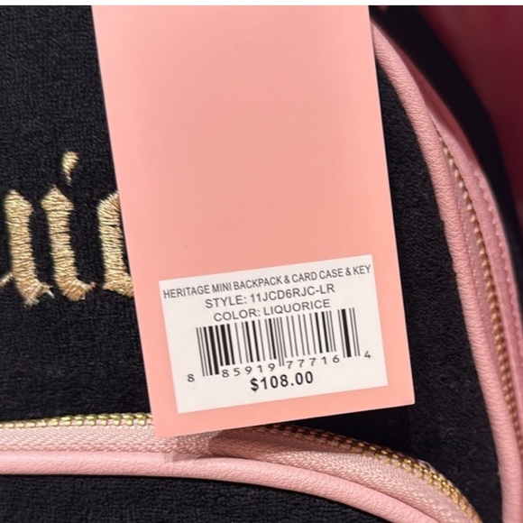 🖤NWT•Juicy Couture Heritage Mini Backpack with card case 🖤Gift Set NIB - Picture 6 of 17